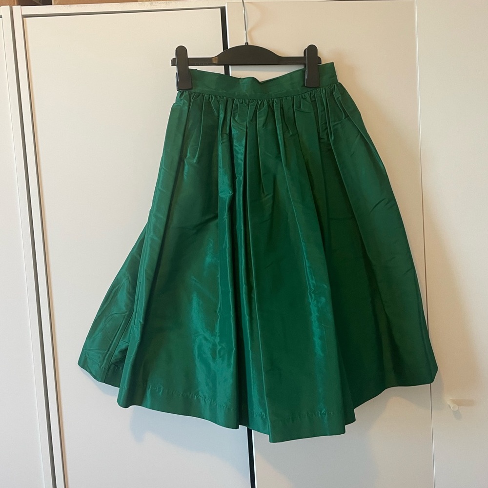 Skirt - 100% silk - green - size S